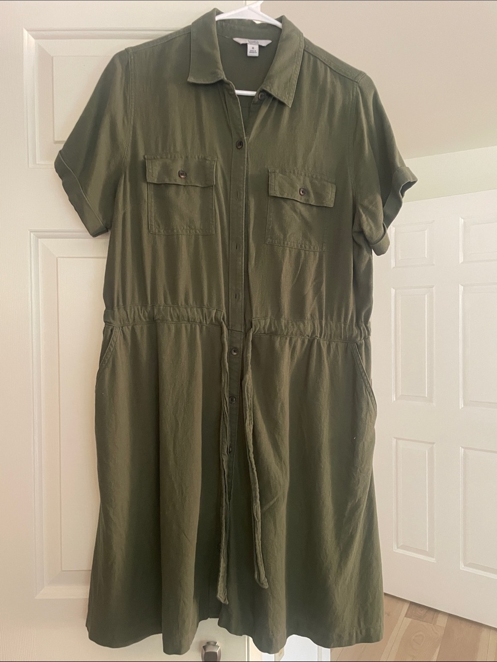 croft & barrow Olive Green Shirt Midi Dress